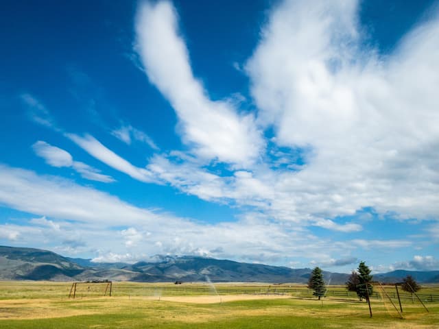 Wide sky over a Montana pasture