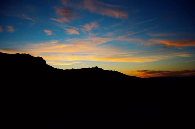 Silhouette at the golden hour, Mojave